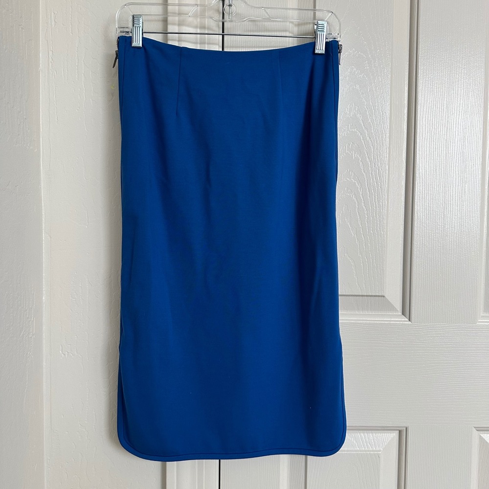 Diane von Furstenberg (DVF) Cobalt Blue Ponte Knit‎ Pencil Skirt – Side Zips 4